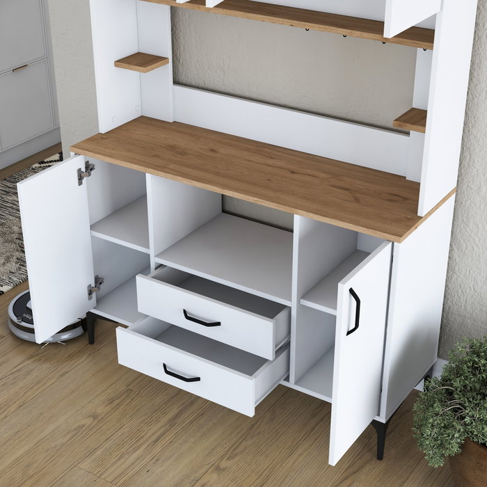Hanah Home Gabinete Multipropósito JE168 - 3257 Blanco y Nuez